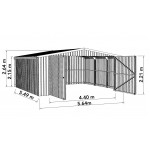 Absco Double Barn Door Garage 5.60m x 5.50m x 2.64m 56552N2